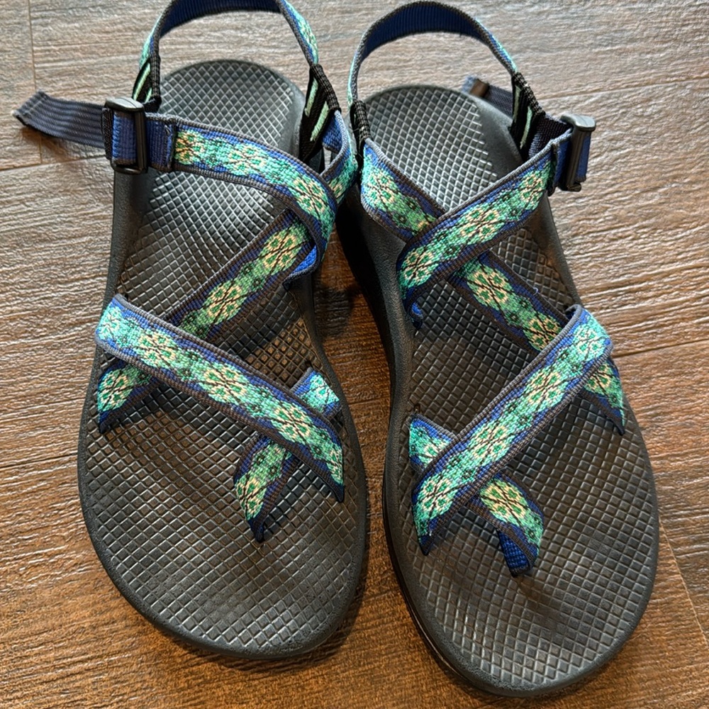 Chaco Blue and Green Adventure Sandals Z2